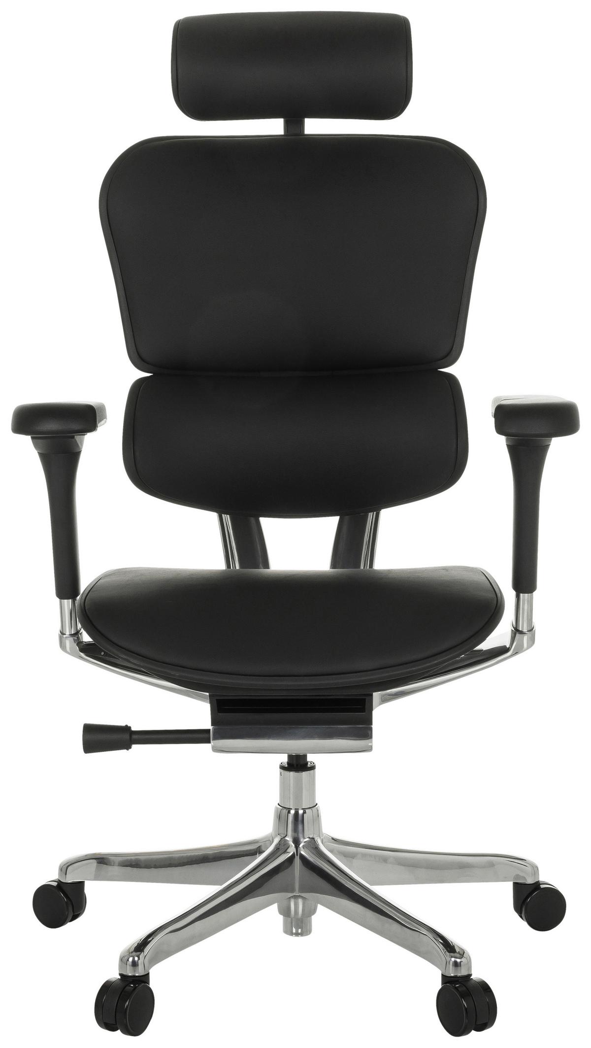 Drehstuhl Schwarz B: 78 cm - Silberfarben/Schwarz, MODERN, Leder/Kunststoff (78/117 - 136/64cm) - MID.YOU