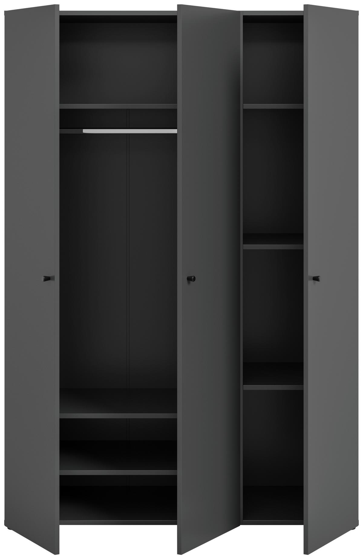 Drehtürenschrank Darwin, Anthrazit B: 120 Cm - Anthrazit, MODERN, Holzwerkstoff (120/176/51cm) - MID.YOU