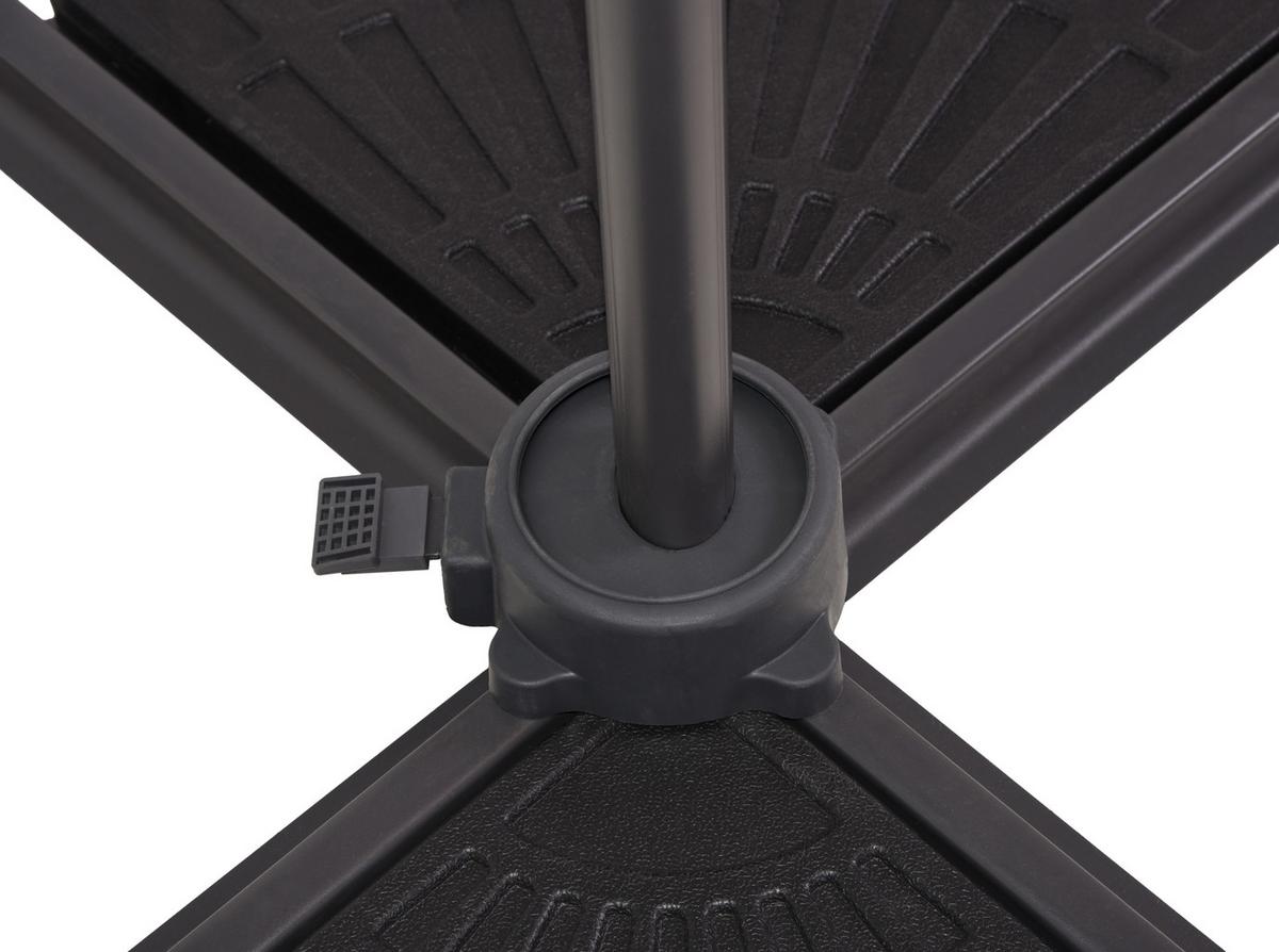Ampelschirm Deluxe-Ampelschirm - Anthrazit/Schwarz, Basics, Textil/Metall (300/250/356cm) - Gardenson
