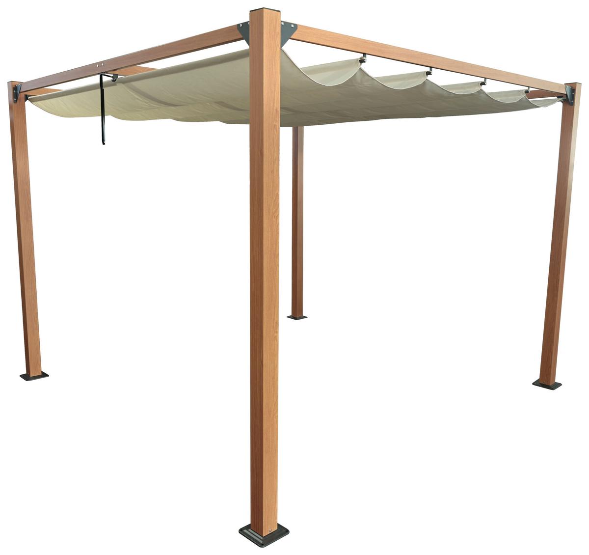 PAVILÓN JOSI - čierna/prírodná farba, Modern, kov/textil (300/230/300cm)