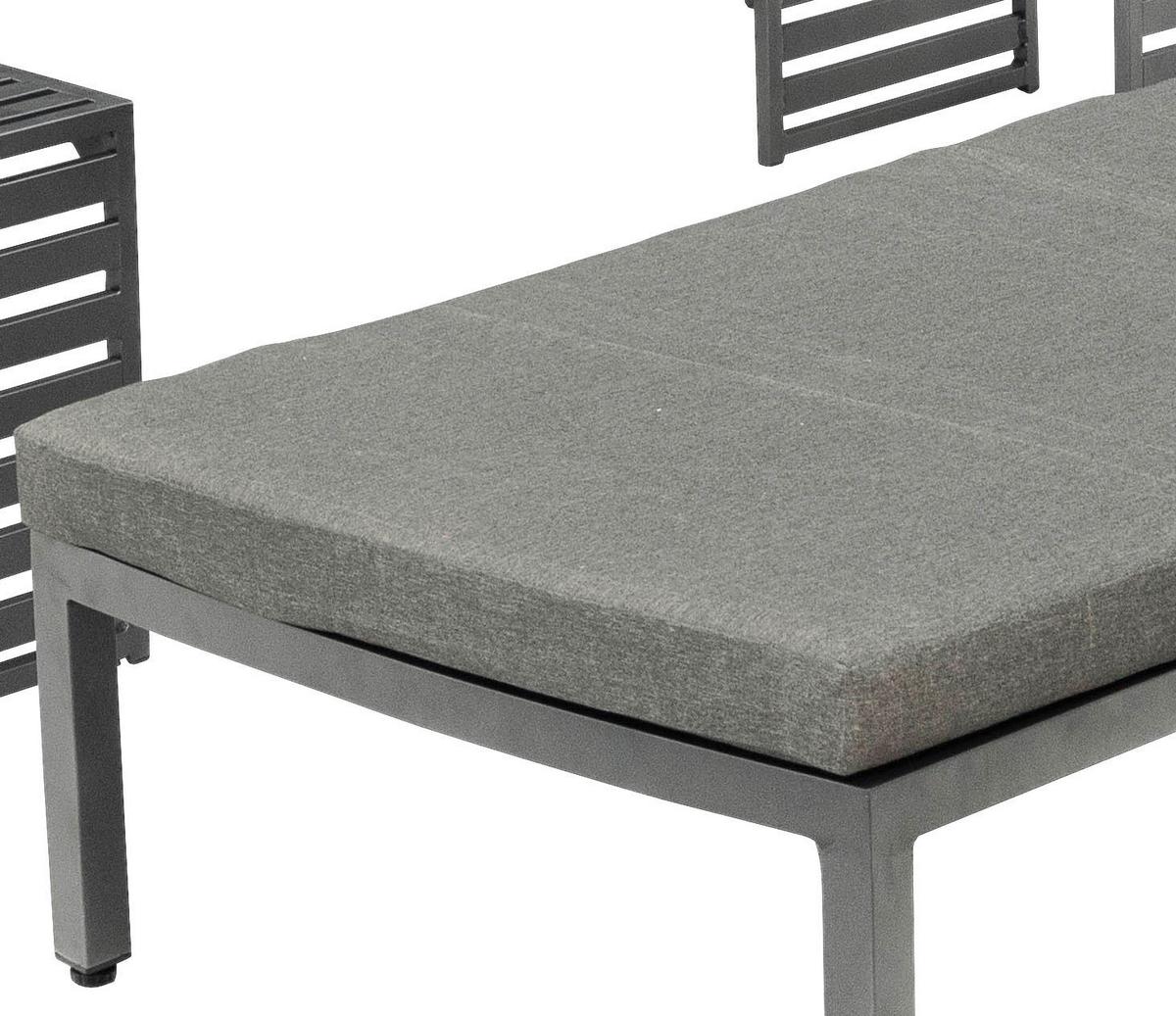 Loungegarnitur 4-Tlg. Argos Metall/Textil mit Kissen - Graphitfarben/Grau, KONVENTIONELL, Textil/Metall (175/148/80cm) - Gardenson