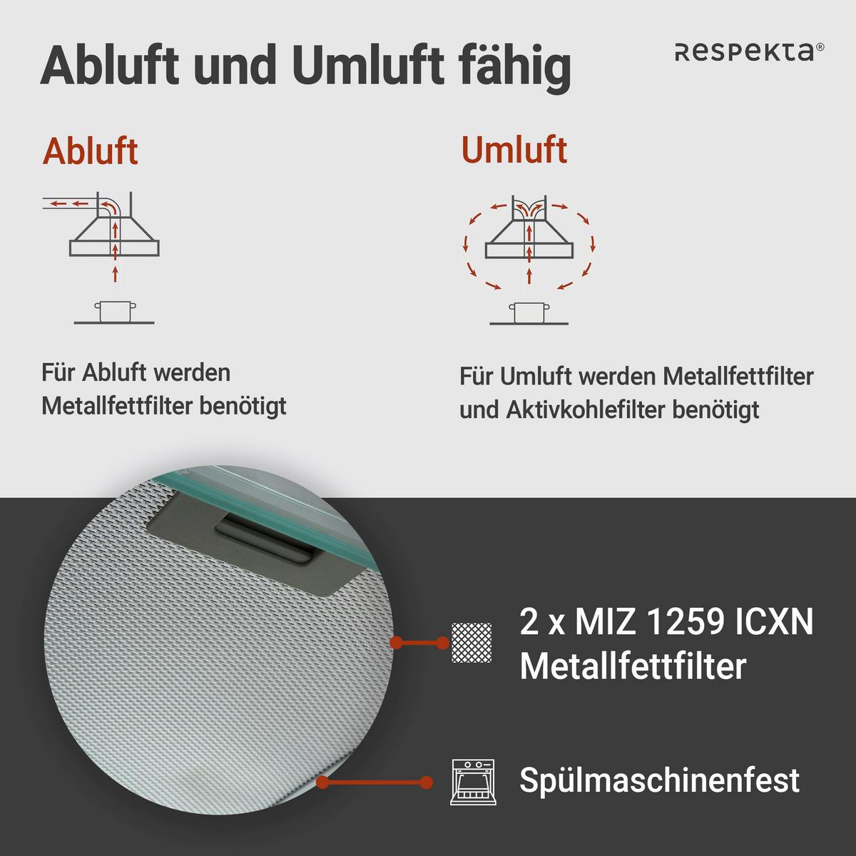 Dunstabzugshaube Tila Edelstahlfarben B: 60 Cm, Led - Edelstahlfarben, Trend, Glas/Metall (60/13/50cm) - Respekta