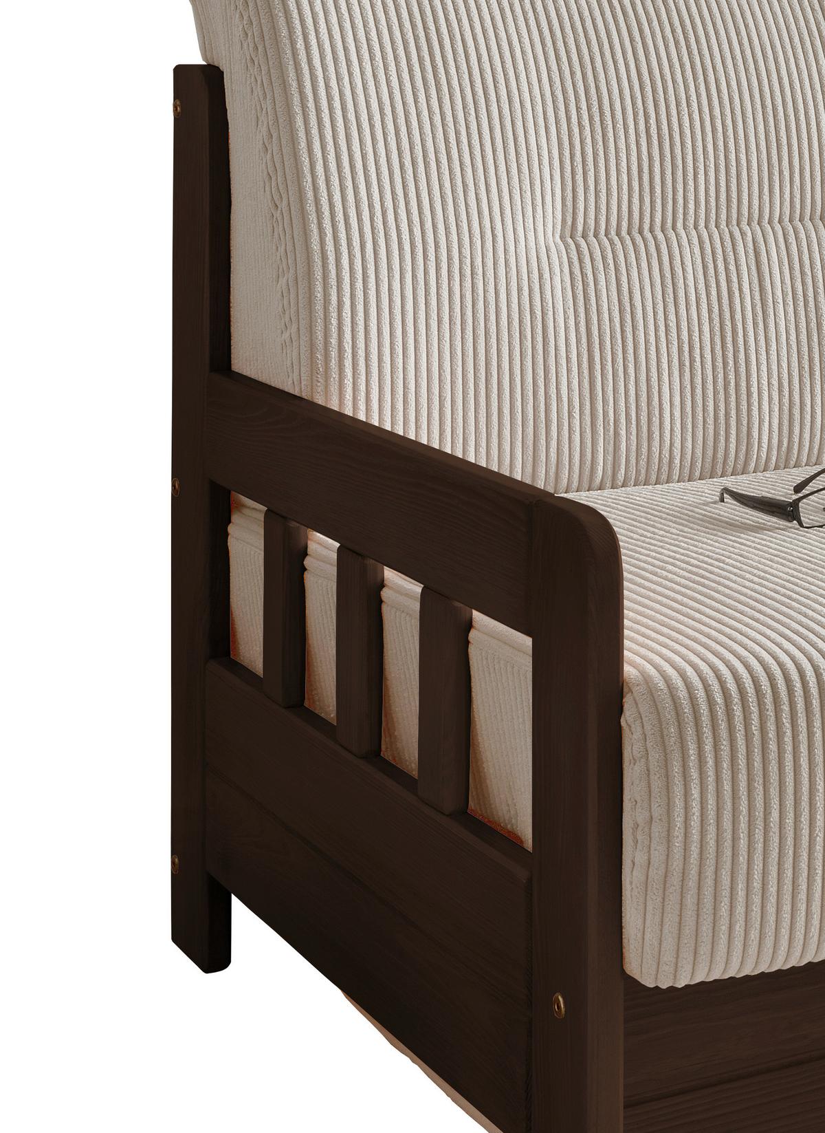 Schlafsofa Camino Nussbaumfarben/beige B: 154 Cm - Beige/Nussbaumfarben, MODERN, Holz/Textil (154/88/90cm) - Livetastic
