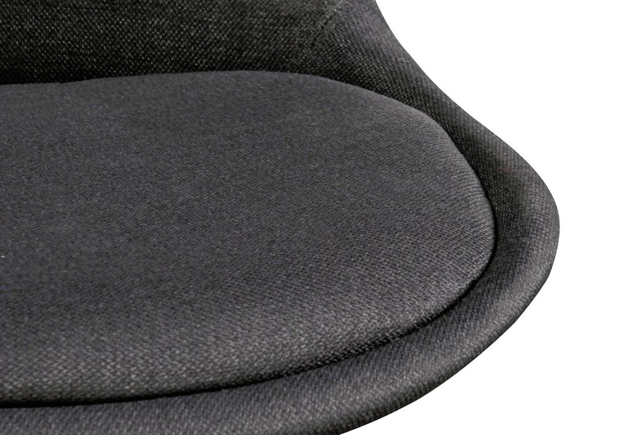 Sada židlí LIMA antracitová - barvy dubu/antracitová, Design, dřevo/textil (48/89/42cm) - MID.YOU
