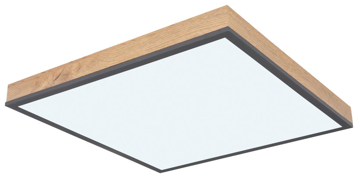 LED-Deckenleuchte Doro L: 45 cm mit Fernbedienung - Opal/Graphitfarben, Basics, Kunststoff/Metall (45/45/7,6cm) - Globo