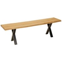 Sedací lavice Oak, dřevo Dub - divoký dub/barvy dubu, Natur, kov/dřevo (160/44/38cm) - Zandiara
