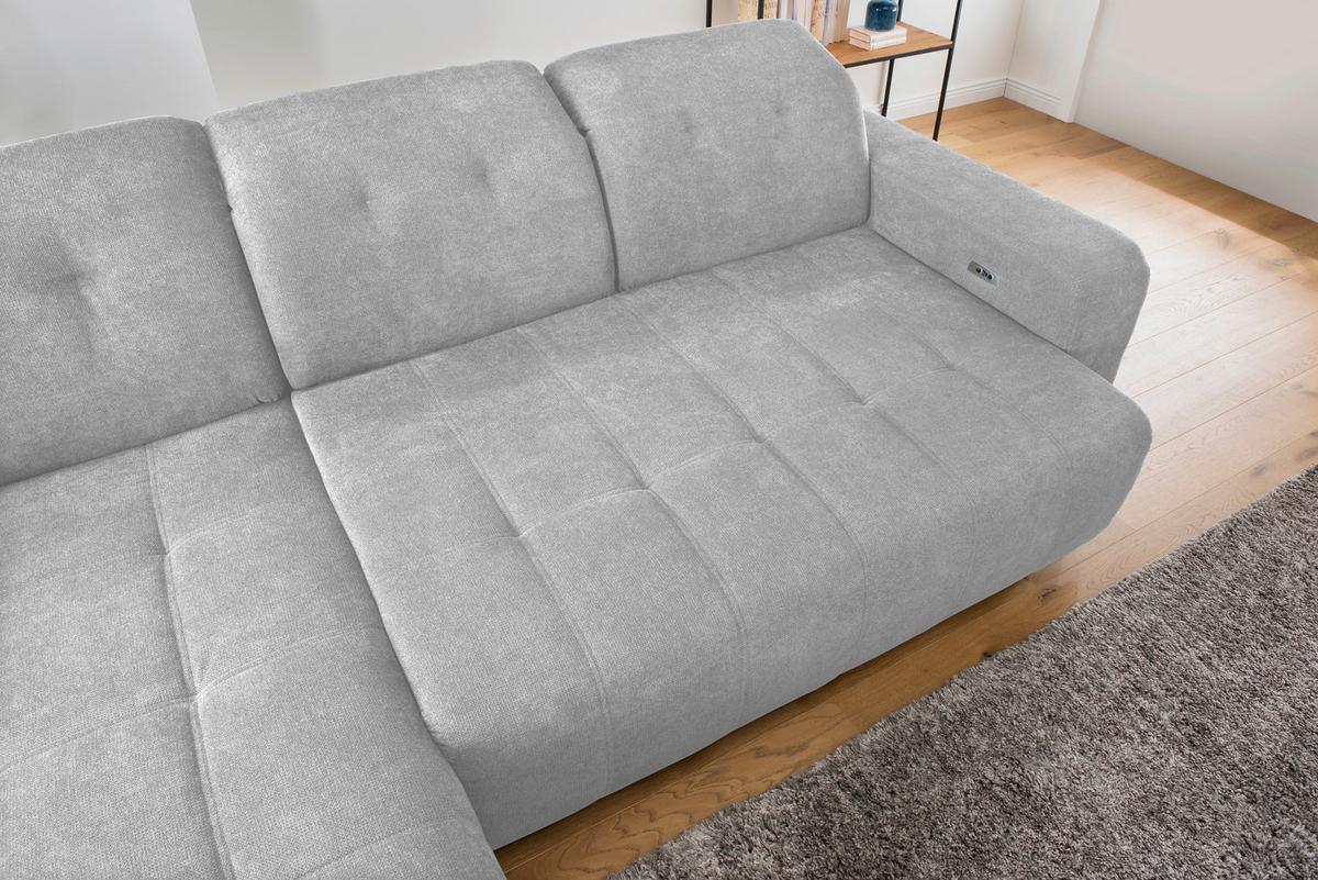 Ecksofa Vicari Grau S: 292x185 Cm - Schwarz/Grau, MODERN, Textil (292/185cm) - Livetastic