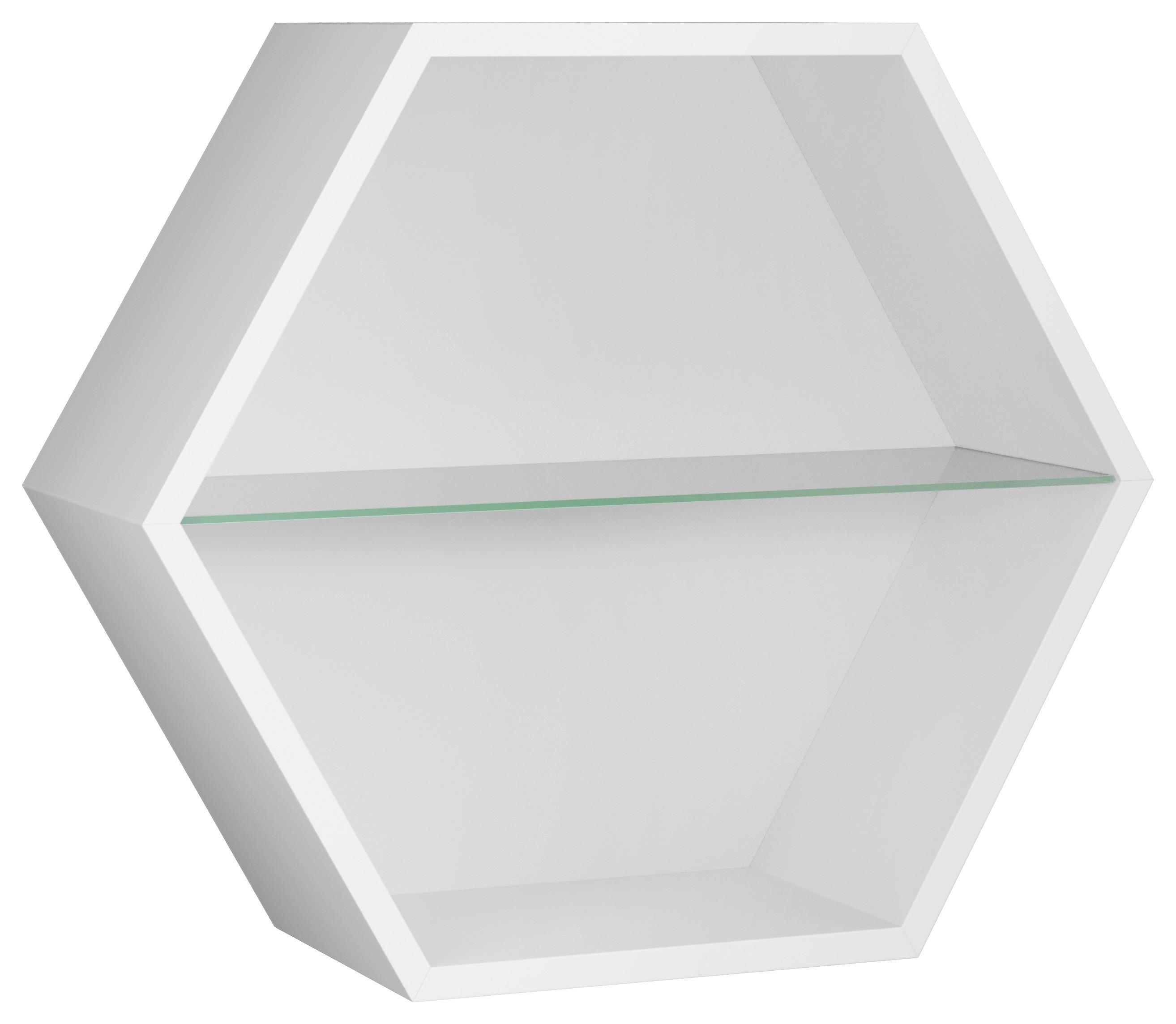 NÁSTĚNNÝ REGÁL EDGE -EXKLUSIV- - bílá, Moderní, kompozitní dřevo (51/44/19cm) - Mömax