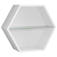 NÁSTĚNNÝ REGÁL EDGE -EXKLUSIV- - bílá, Moderní, kompozitní dřevo (51/44/19cm) - Mömax