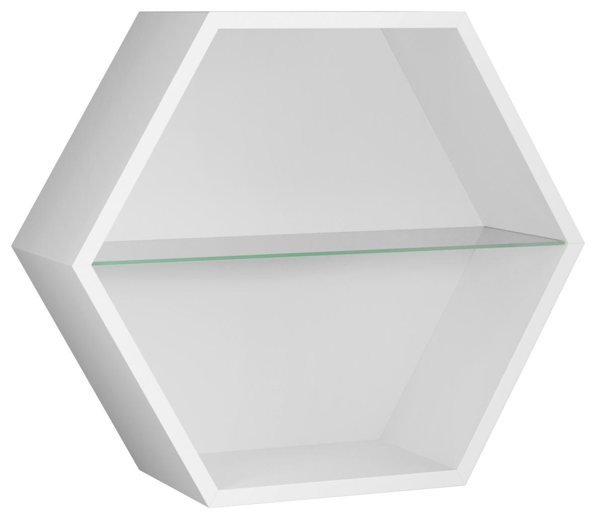 NÁSTĚNNÝ REGÁL EDGE -EXKLUSIV- - bílá, Moderní, kompozitní dřevo (51/44/19cm) - Mömax