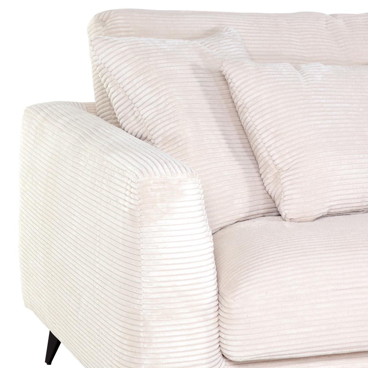 Ecksofa Macau, Beige S: 270x140 cm - Beige/Schwarz, LIFESTYLE, Textil (270/140cm) - Livetastic