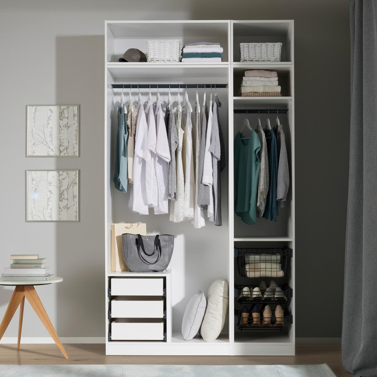 Offener Kleiderschrank B: 136,7 Cm Unit Weiß - Weiß, MODERN, Holzwerkstoff (136,7/242,2/56,5cm) - Ondega