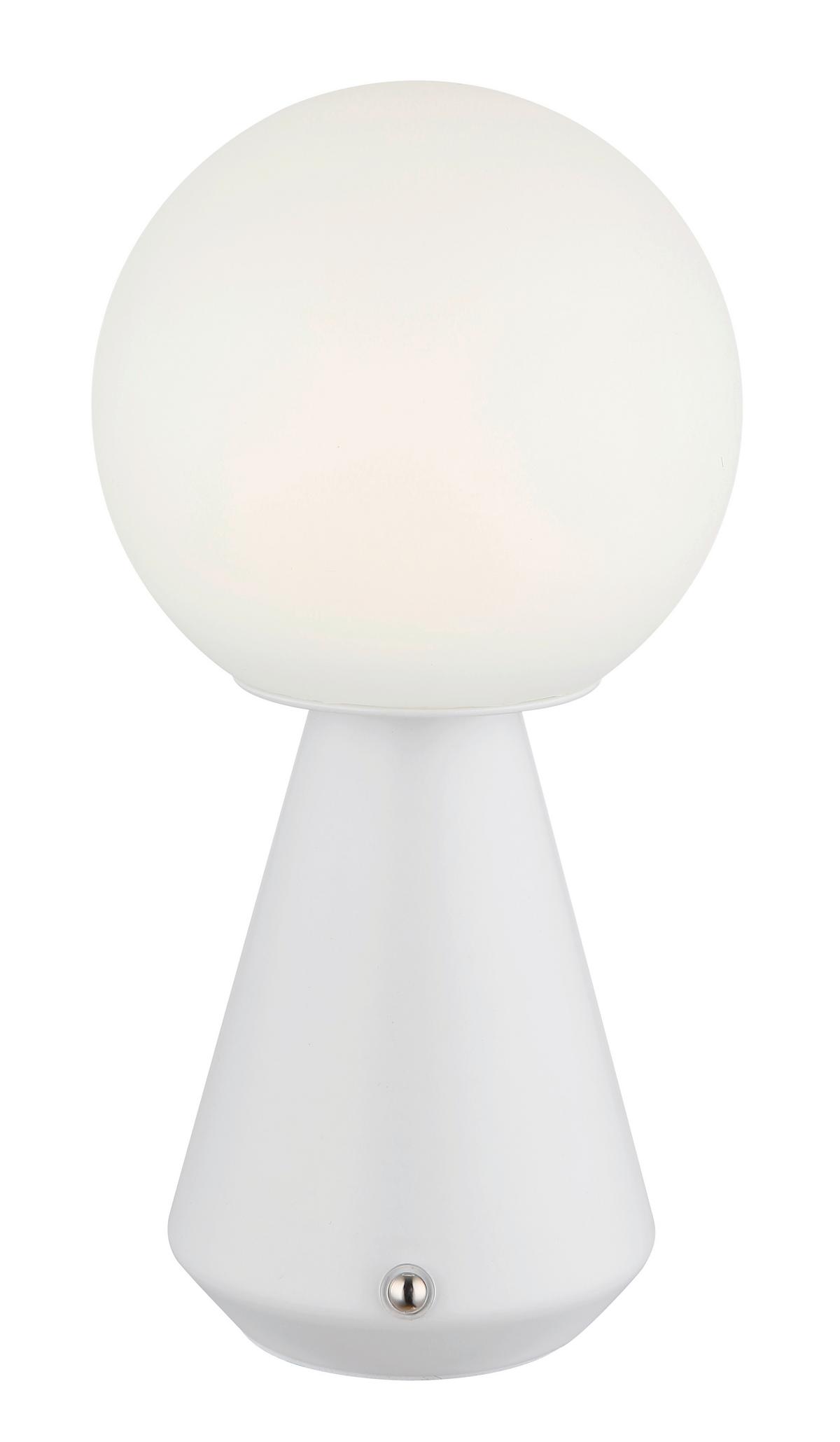 Akku-tischleuchte Sora Weiß D: 12 Cm - Weiß, Design, Kunststoff/Metall (12/23,5cm) - Globo