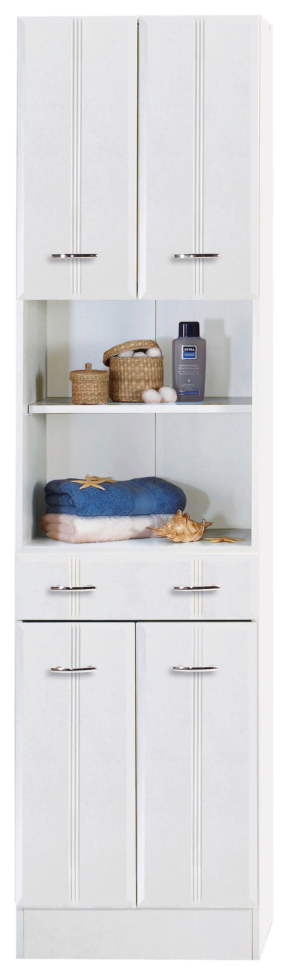 Hochschrank mit Lade Rallye 50cm, Weiß Dekor - Weiß, KONVENTIONELL, Holzwerkstoff (50/190/34cm) - Held