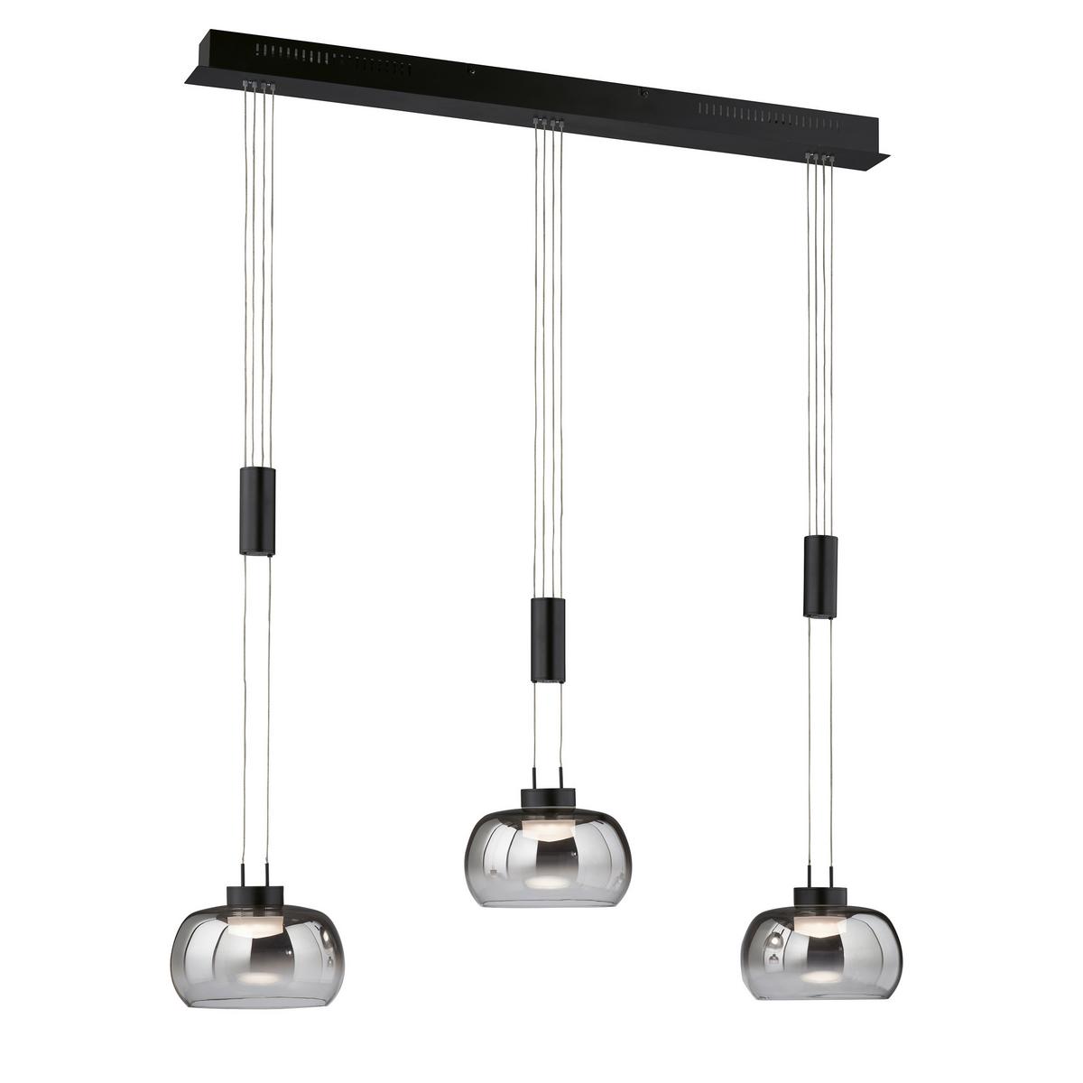 LED-Pendelleuchte Arosa Schwarz B: 22 cm - Schwarz, Design, Metall (98/22/108 - 168cm) - Fischer & Honsel
