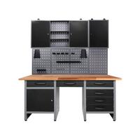 Werkbank-set Harry Anthrazit/grau B: 160cm - Anthrazit/Grau, Basics, Holz/Metall (160/205/60cm)