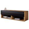 Tv-lowboard B: 100 Cm Eiche Wotan/schwarz Hochglanz - Schwarz Hochglanz/Eiche Wotan, LIFESTYLE, Holzwerkstoff (100/30/31cm) - P & B