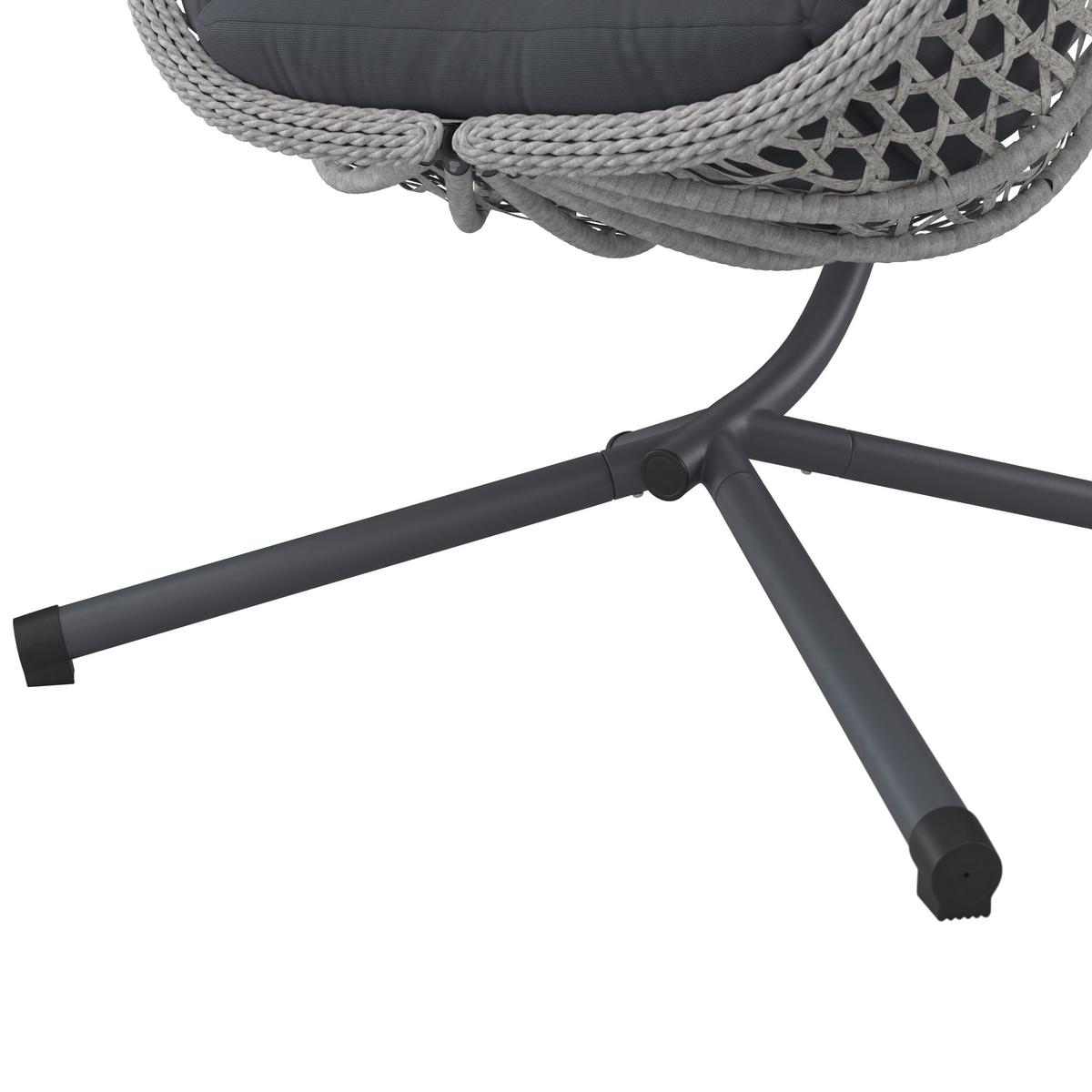 Függőfotel Tiffany - sötétszürke, Modern, műanyag/textil (94/197/68cm) - Beldano