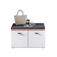 Garderobenbank Fresno Weiß/eiche Artisan, B: 80 Cm - Anthrazit/Schwarz, Design, Holzwerkstoff/Textil (80/51/40cm) - Livetastic
