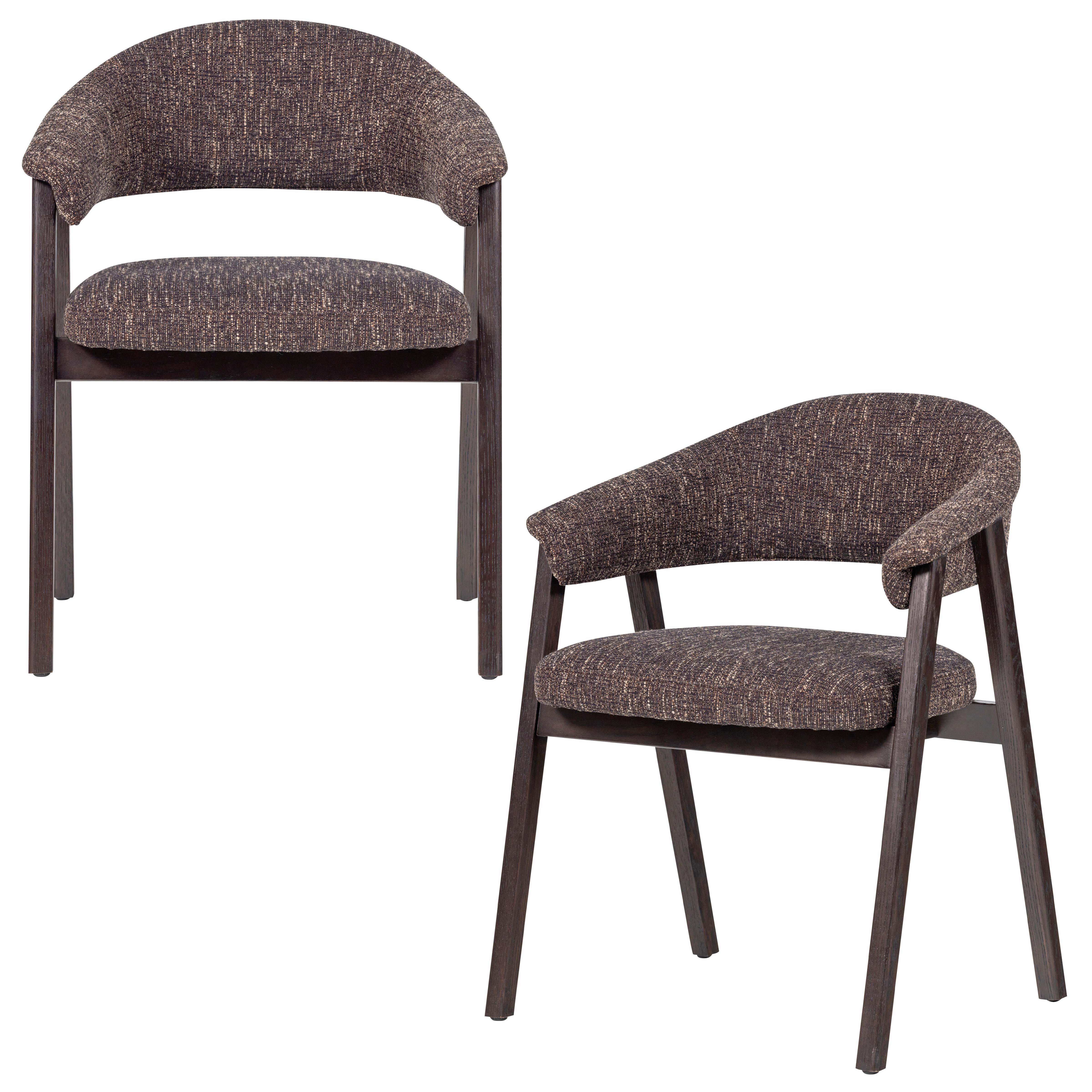 ARMLEHNSTUHL-SET Tunar Dunkelbraun 2-teilig - Dunkelbraun, MODERN, Holz/Textil (60/77/60cm) - Livetastic
