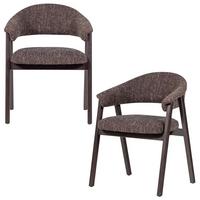 ARMLEHNSTUHL-SET Tunar Dunkelbraun 2-teilig - Dunkelbraun, MODERN, Holz/Textil (60/77/60cm) - Livetastic