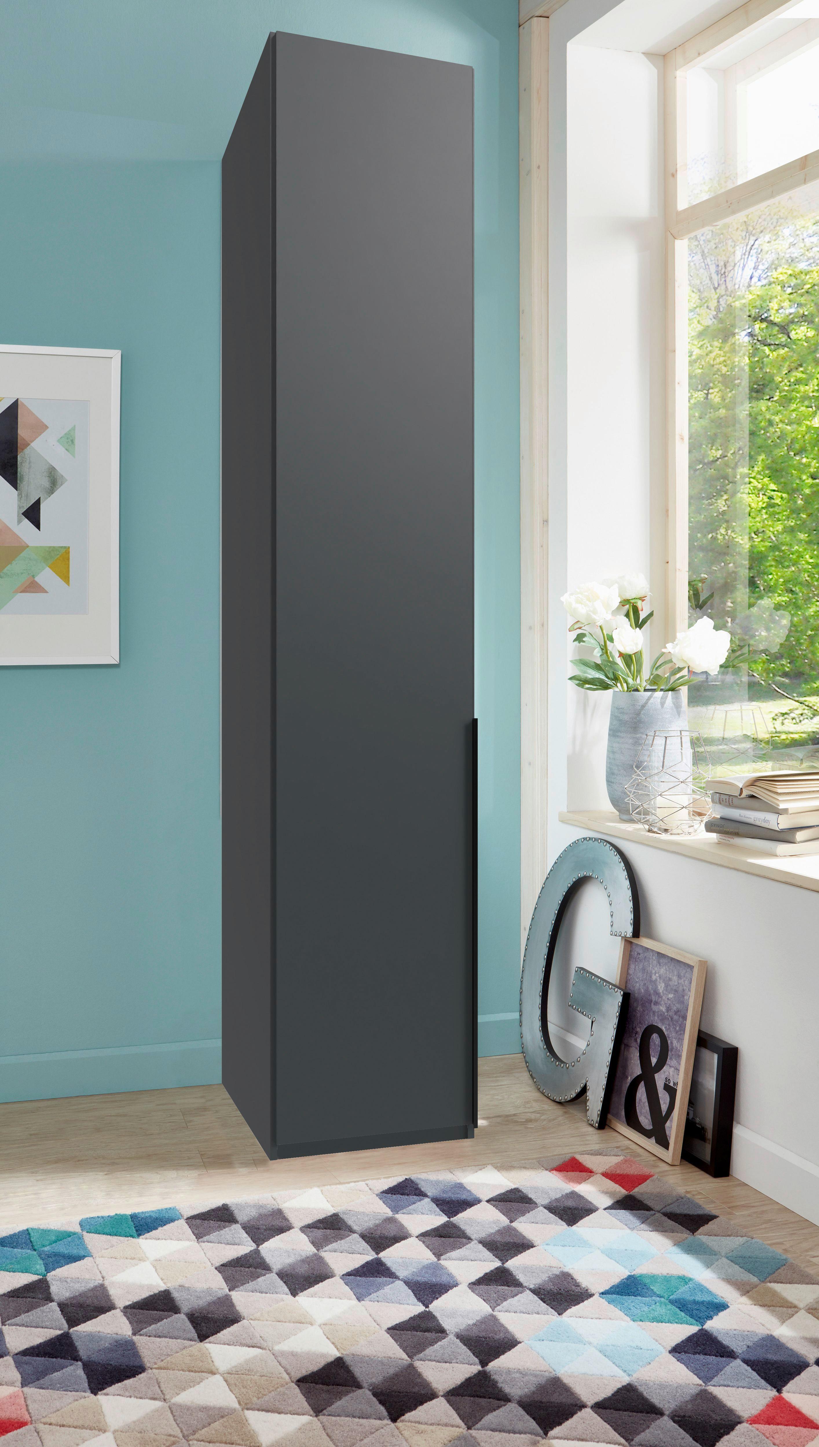 Drehtürenschrank Nx A Black Graphitfarben B: 45 Cm - Graphitfarben, MODERN, Holzwerkstoff (45/236/58cm) - MID.YOU