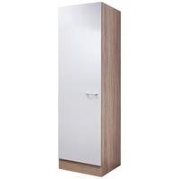 Geschirrschrank Samoa B: 50 cm Weiß/Eiche Dekor 3 Böden - Weiß/Sonoma Eiche, KONVENTIONELL, Holzwerkstoff (50/200cm)