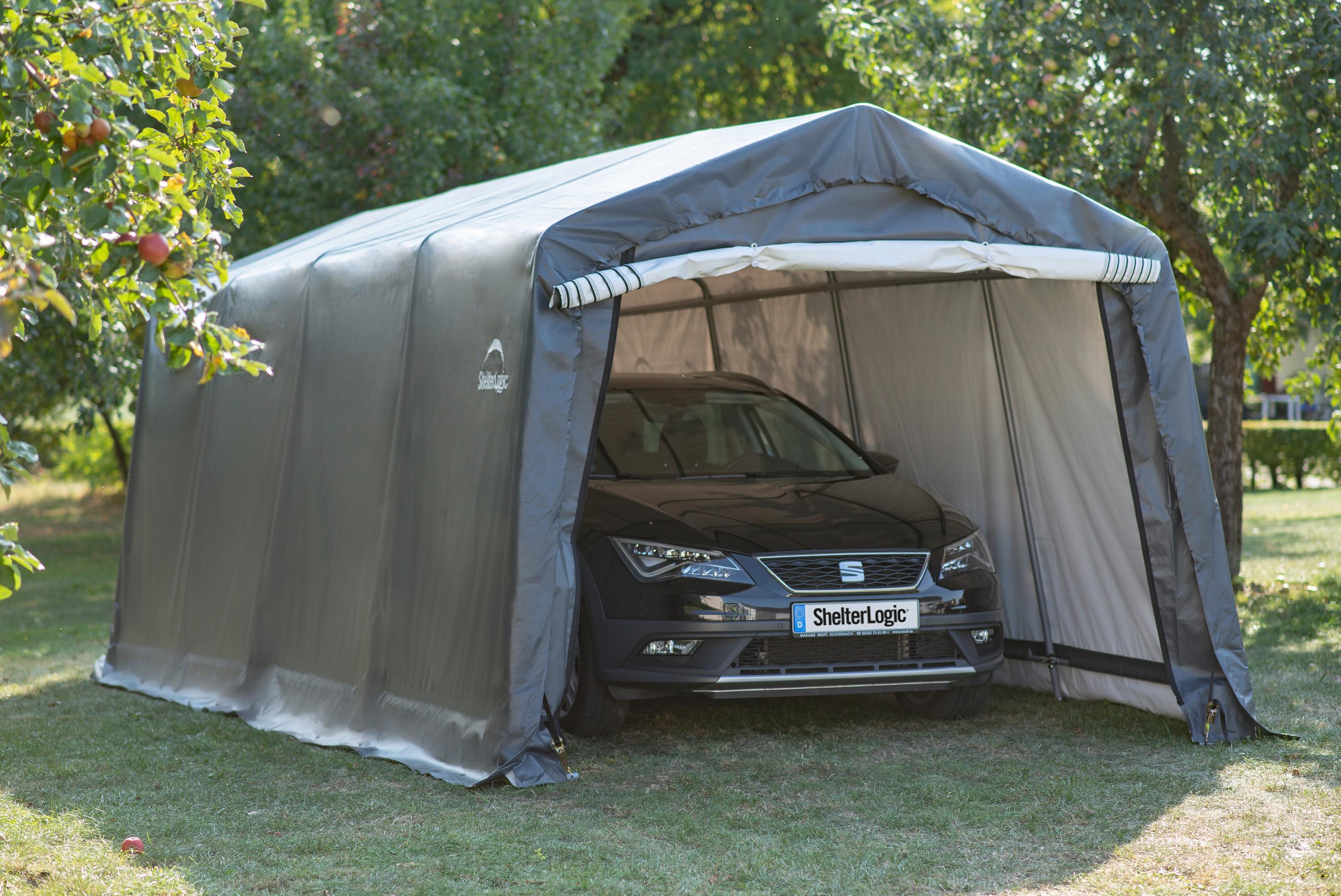 Zeltgarage Garage-In-A-Box 18,3m² - Grau, Basics, Kunststoff (300/240/610cm)