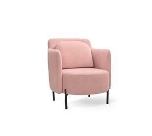 Kreslo Glam farba ružová - růžová/černá, Basics, kov/textil (76/86/83cm)