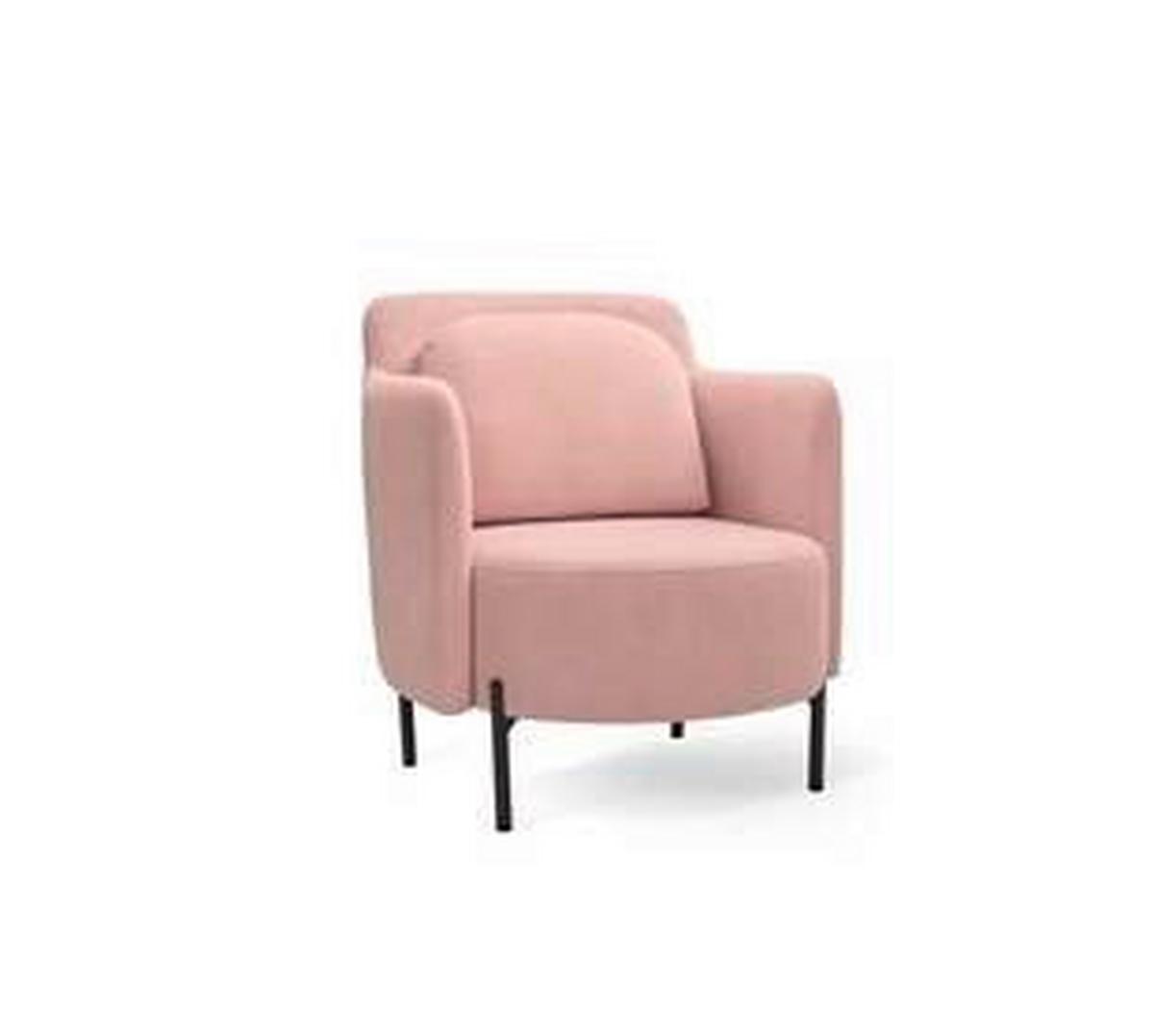 Kreslo Glam farba ružová - čierna/ružová, Basics, kov/textil (76/86/83cm)