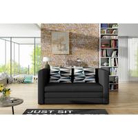 2-sitzer-sofa Mit Schlaffunktion Neva Anthrazit - Anthrazit/Schwarz, Design, Textil (132/62/70cm) - MID.YOU
