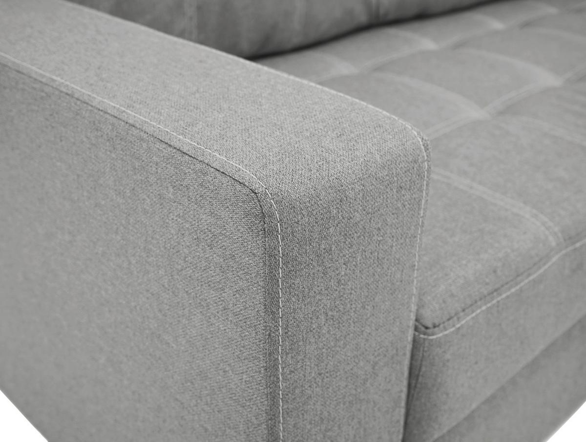 Eckschlafsofa Mediolan Grau S: 240x160 cm - Schwarz/Weiß, Design, Textil (240/160cm) - Livetastic