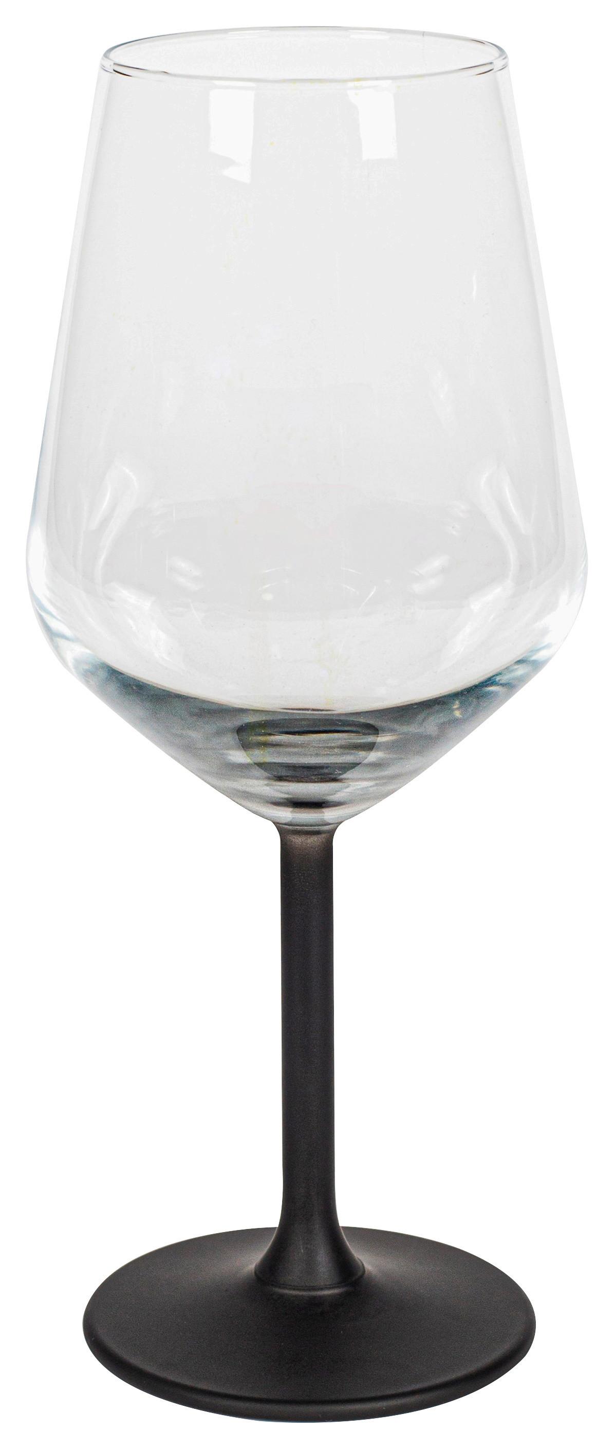 Sklenice Na Víno Nini - černá/čiré, Moderní, sklo (6,4/22cm) - Premium Living