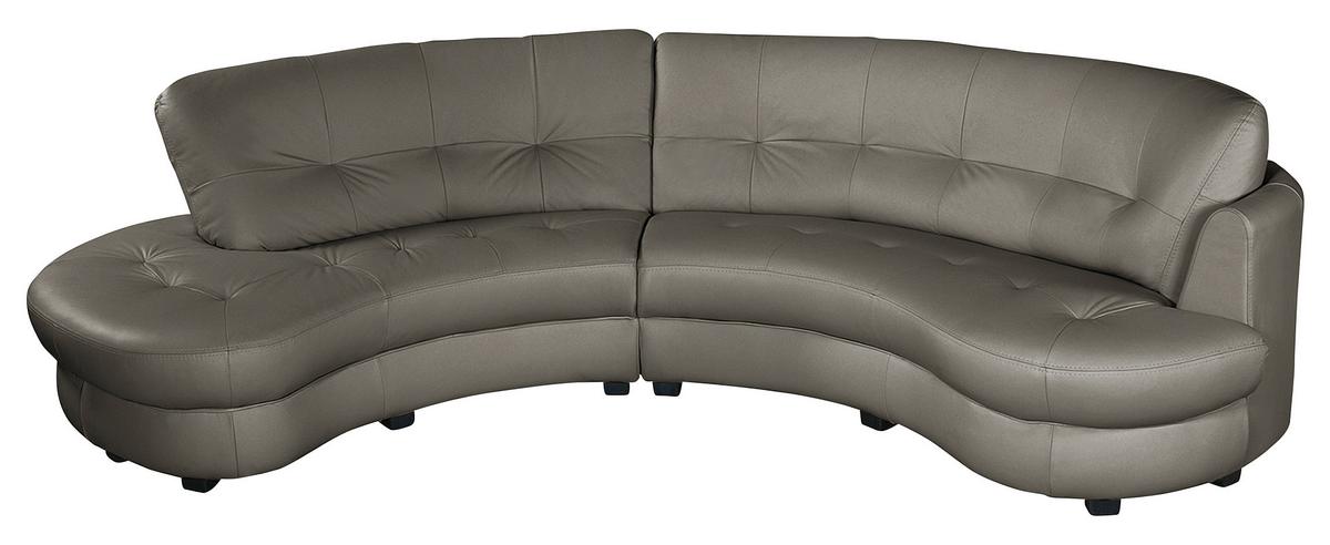 Ecksofa Bretania Schlammfarben, S: 113x300 - Schlammfarben/Schwarz, Design, Leder/Textil (113/300cm) - Livetastic