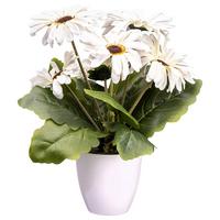 UMĚLÁ ROSTLINA GERBERABUSCH I - oranžová/bílá, Konvenční, plast (27cm) - Modern Living