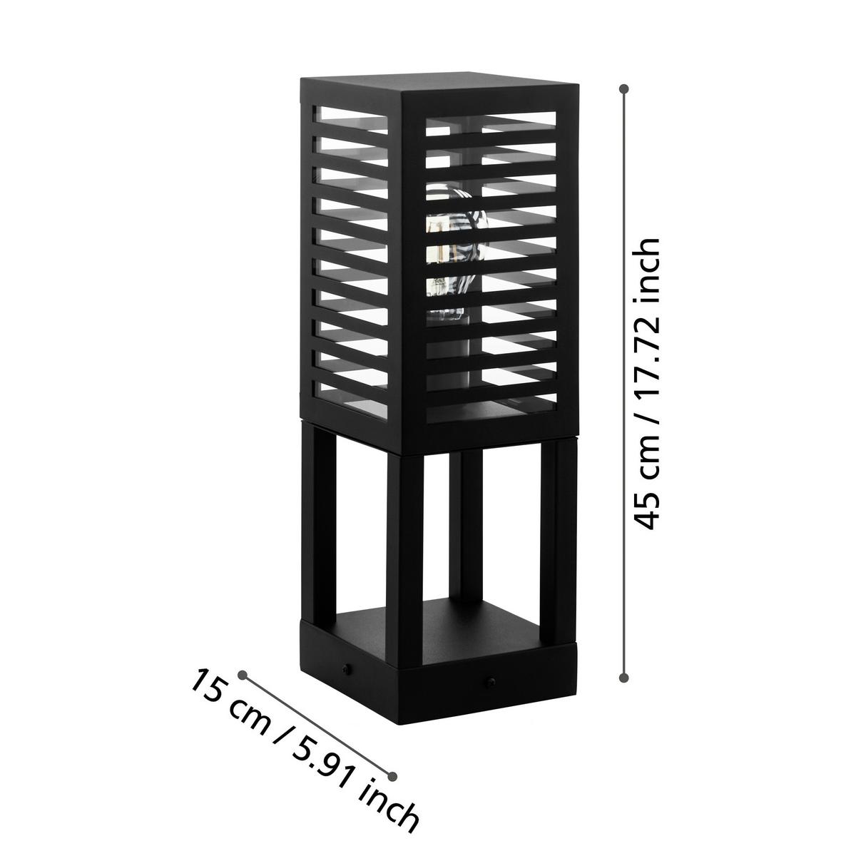 Stehlampe Alamonte 3 Schwarz - Schwarz, Design, Metall (15/15/45cm) - Eglo