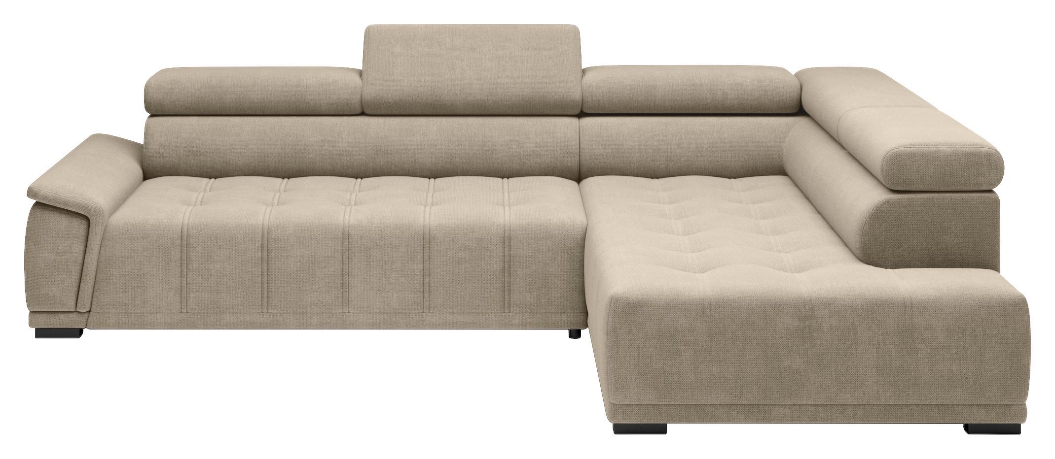 Rohová sedačka GRINALDI, pravá, béžová - černá/béžová, Moderní, textil/plast (283/206cm) - Premium Living