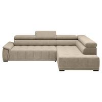 Rohová sedačka GRINALDI, pravá, béžová - čierna/béžová, Modern, textil/plast (283/206cm) - Premium Living