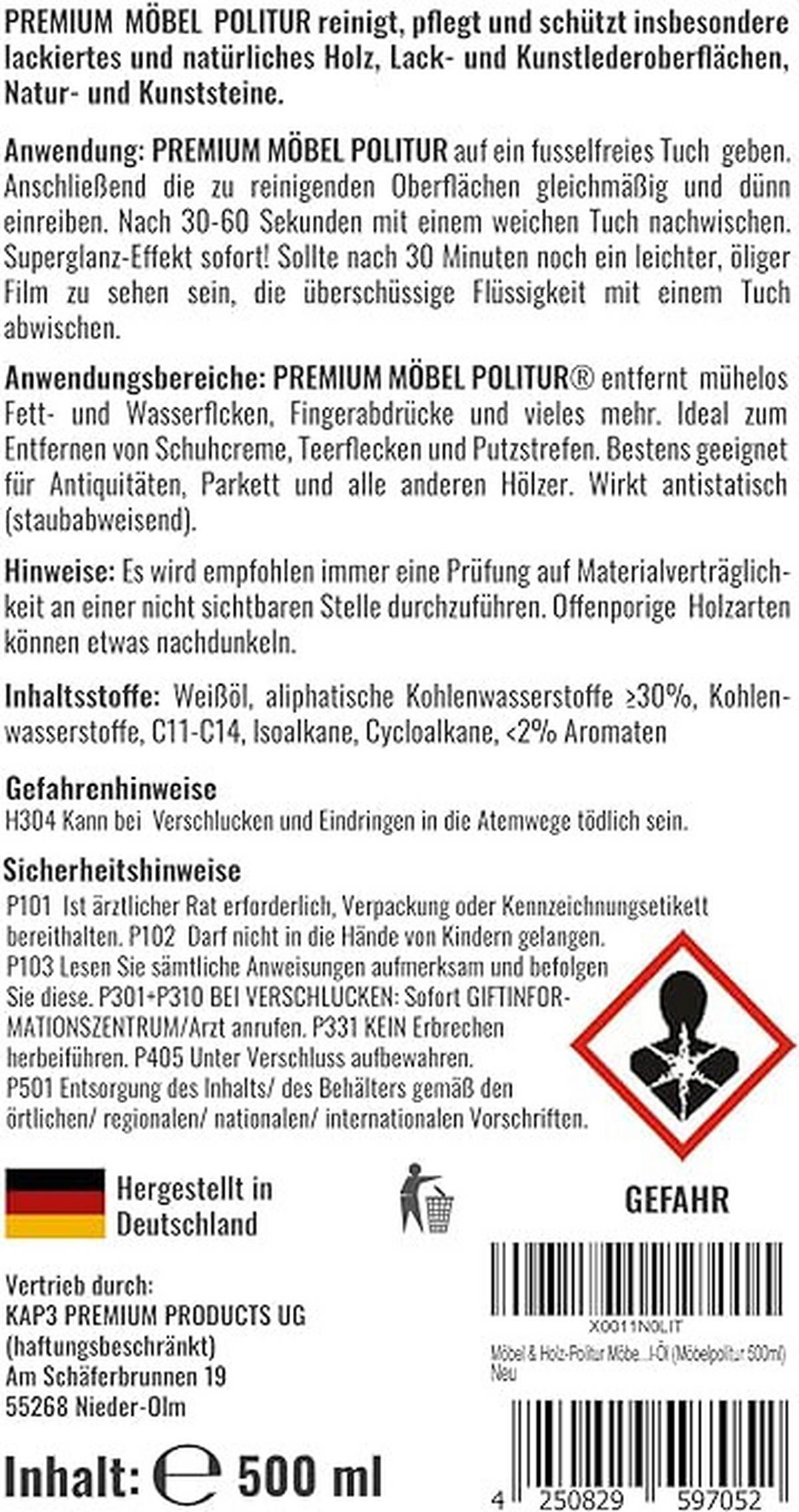 Möbelpflege Premium Möbel Politur - Basics, Kunststoff (500ml) - Urban Forest