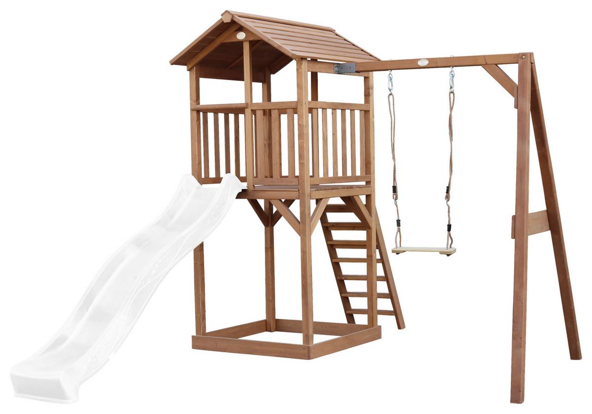 Spielturm A025.121.90 - Braun/Weiß, KONVENTIONELL, Holz/Kunststoff (283,6/241,9/349cm) - Ambia Garden