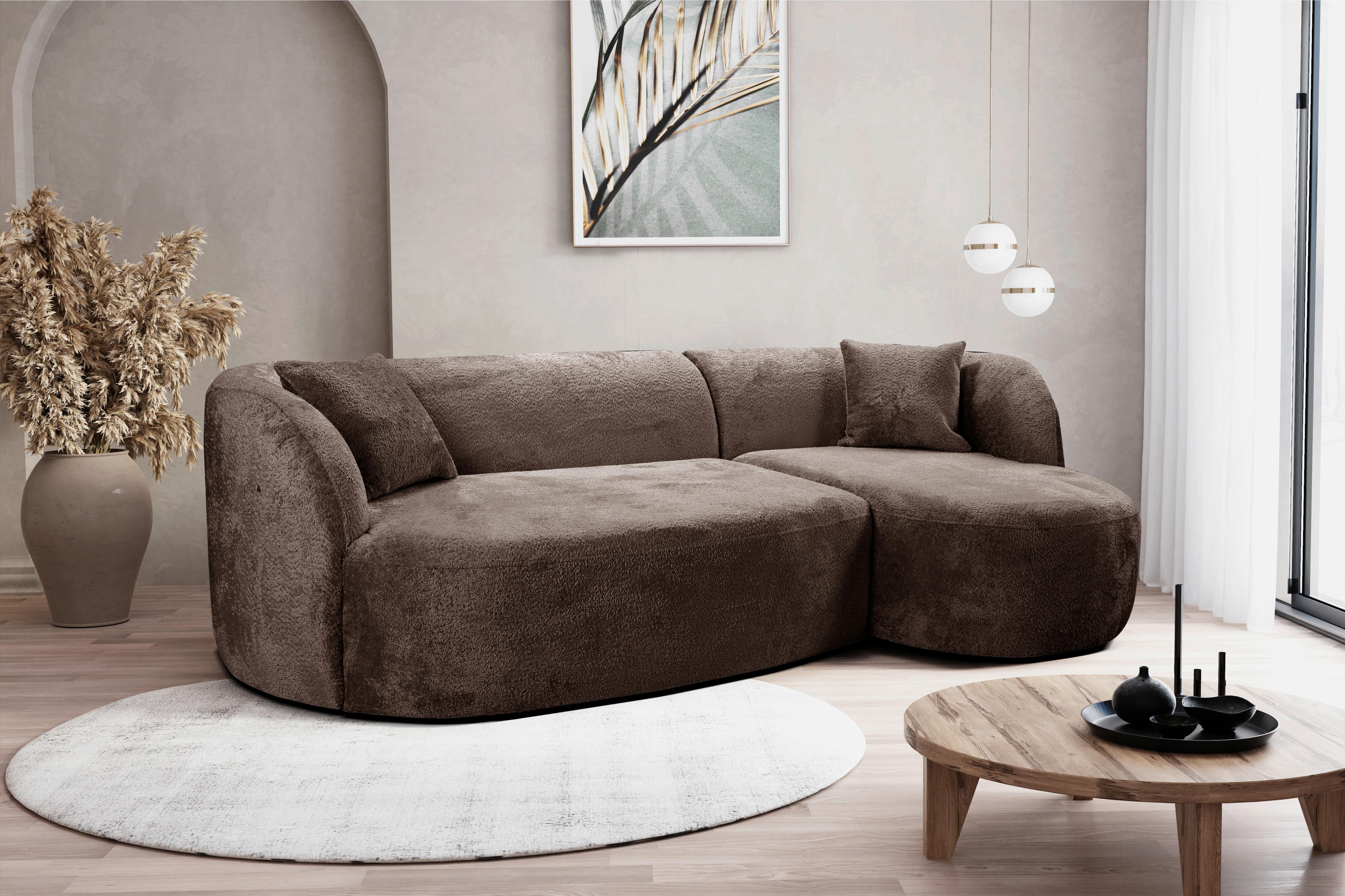 Ecksofa Flick Braun/Schwarz, 264 cm - Schwarz/Braun, Design, Textil (264/143cm) - MID.YOU