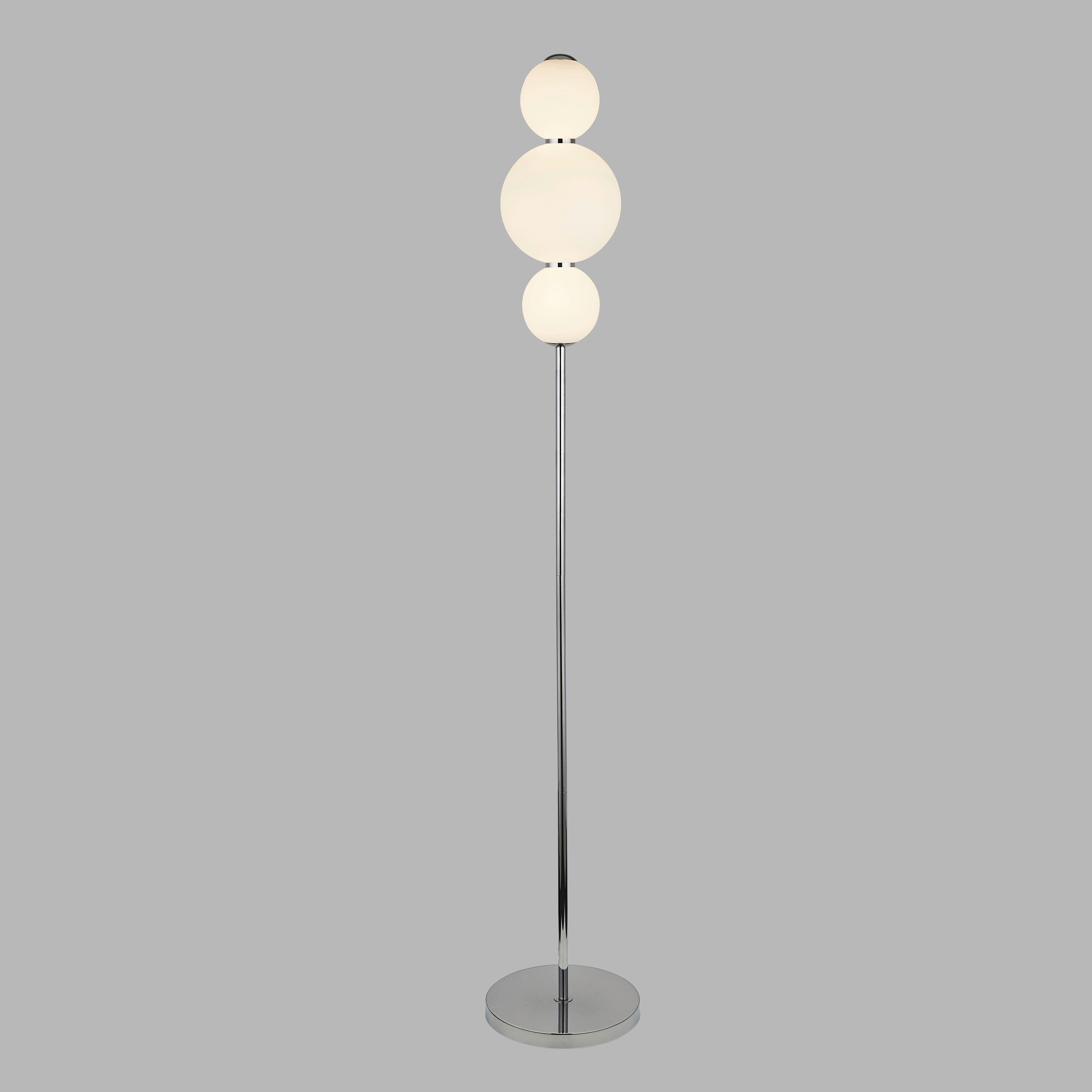 LED-Stehleuchte Eu51021-3cc - Chromfarben/Weiß, Basics, Glas/Metall (25/151cm)