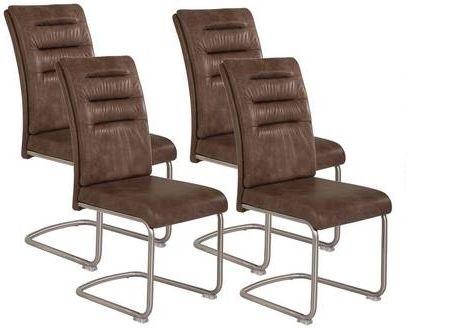 Schwingstuhl Paula S Schlammf. Gepolstert 4er-Set - Edelstahlfarben/Schlammfarben, MODERN, Textil/Metall (45/102/65cm) - MID.YOU