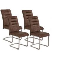 Schwingstuhl Paula S Schlammf. Gepolstert 4er-Set - Edelstahlfarben/Schlammfarben, MODERN, Textil/Metall (45/102/65cm) - MID.YOU