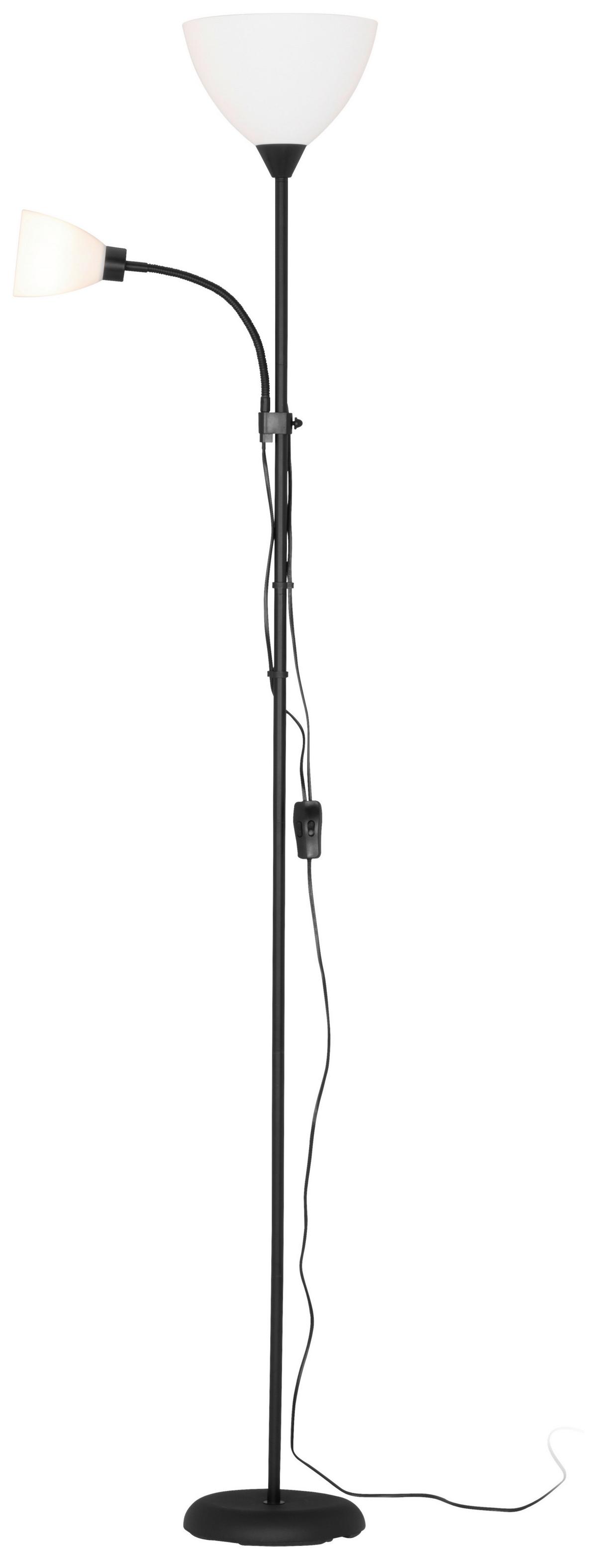 Stehleuchte Doris - Klar/Schwarz, KONVENTIONELL, Kunststoff/Metall (23,5/23,0cm) - Ondega
