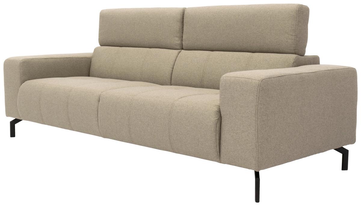 3-sitzer-sofa Cunelli Schlammfarben Webstoff - Schlammfarben/Schwarz, Design, Textil (238/79/104cm) - MID.YOU