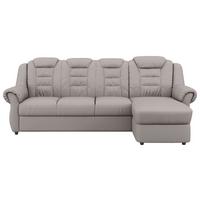 Ecksofa Boston Hellbraun Lederlook - Hellbraun/Schwarz, KONVENTIONELL, Textil (262/165cm) - Livetastic