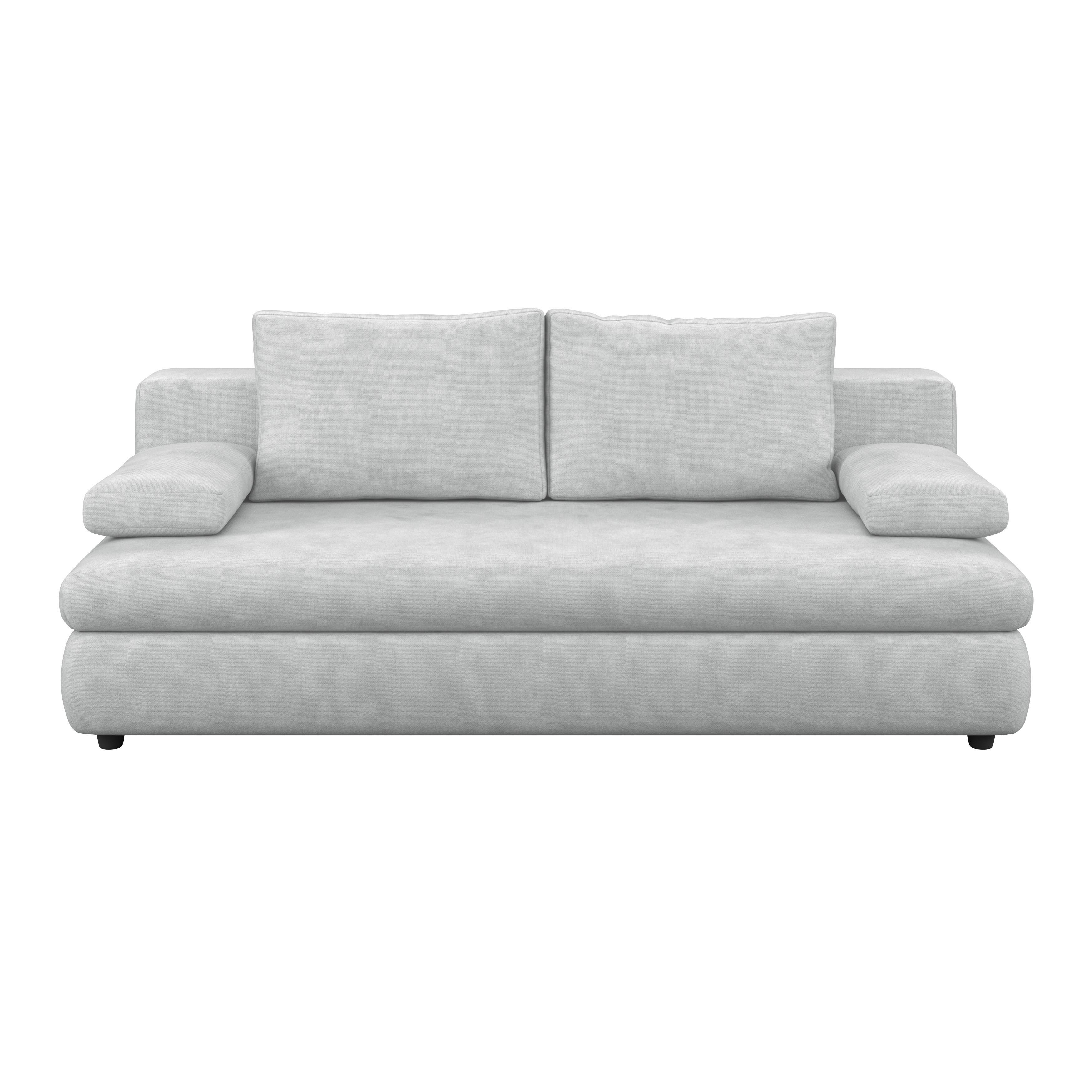 Schlafsofa Oslo Silberfarben, Lf: 200x140 cm - Silberfarben, Trend, Holz/Kunststoff (205/72/100cm)