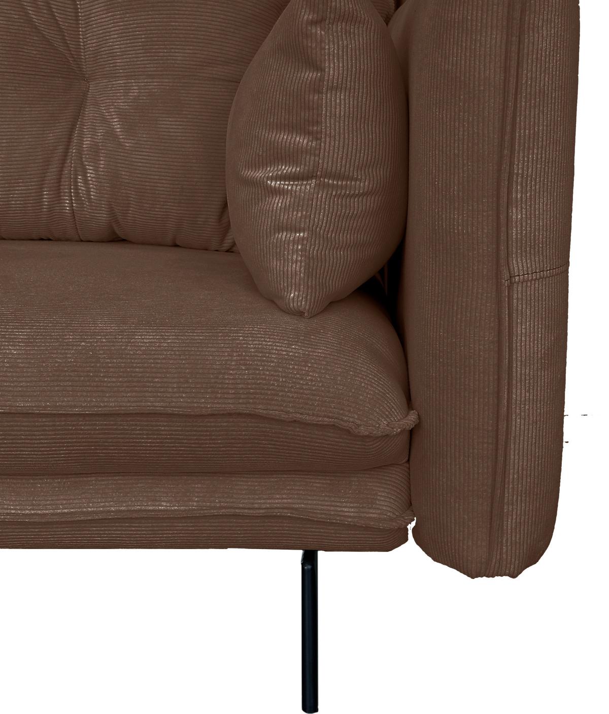 2-sitzer-sofa Sing Braun Cord B: 262 Cm - Schwarz/Braun, Design, Textil (262/91/115cm) - MID.YOU