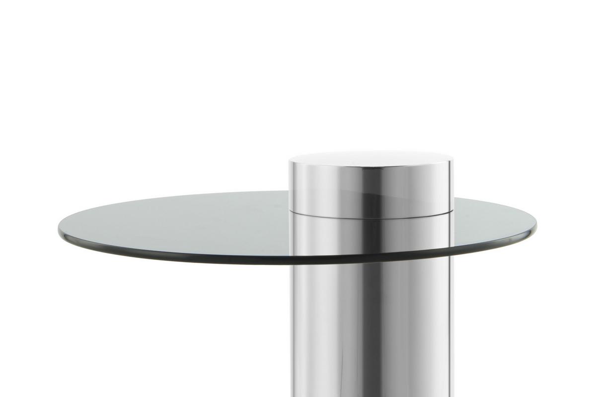 Beistelltisch mit Glasplatte Rund Ontario, Klar/Silber - Silberfarben, MODERN, Glas/Metall (46/46/52cm) - Kayoom